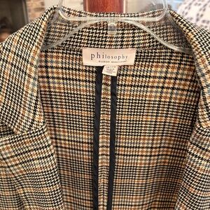 Philosophy Checkered Blazer in Black and Tan